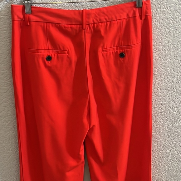 ZARA RED Cropped Cuffed TROUSERS PANTS Turn Up Hem SIZE Small - Picture 5 of 7